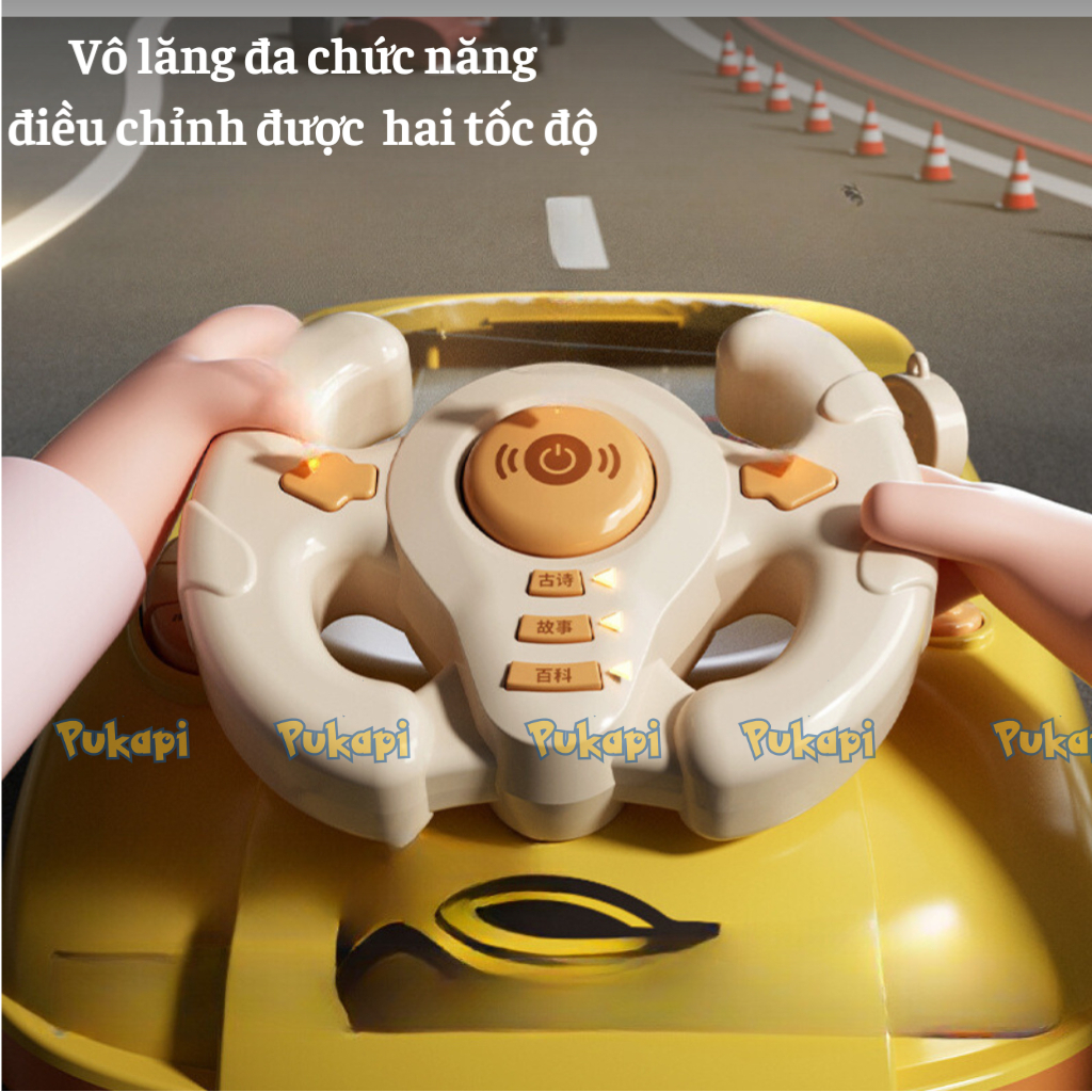 Ô Tô Đồ Chơi Đường Đua Xe Ô Tô Màn Hình Chuyển Động Kèm Vô Lăng Điều Khiển Có Âm Thanh - Đồ Chơi Cho Bé PUKAPI