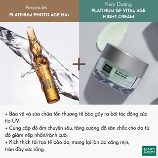Kem dưỡng đêm Martiderm platinum GF vital age night cream phục hồi hỗ trợ giảm mụn & trẻ hóa