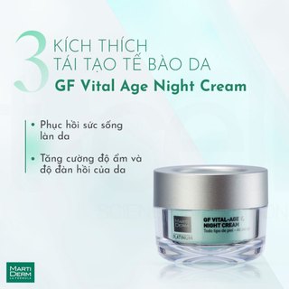 Kem dưỡng đêm Martiderm platinum GF vital age night cream phục hồi hỗ trợ giảm mụn & trẻ hóa