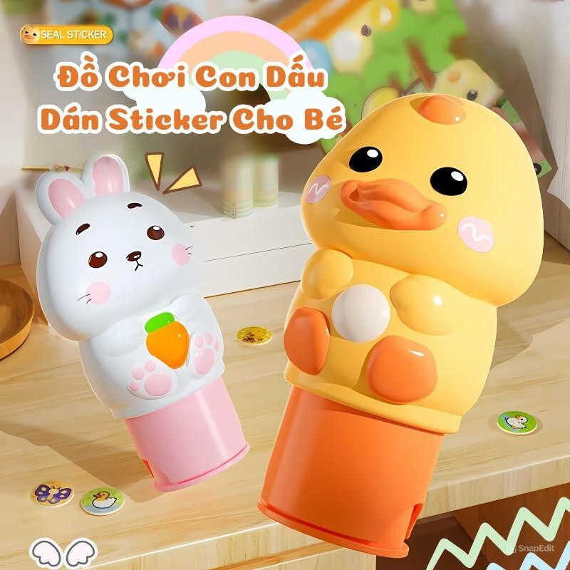 Bộ Đồ Chơi Đóng Dấu Sticker Hình Thú – 100 Sticker Sáng Tạo + 6 Trang ...