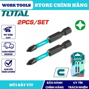 ĐỒ NGHỀ TOTAL Bộ 2 mũi bắt vít PH2x50mm , PH3x50mm TACIM71PH250 . TACIM71PH350