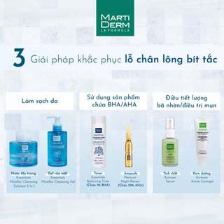 Nước tẩy trang Martiderm essentials micellar cleansing solution 3 in 1 (75m và 300ml)