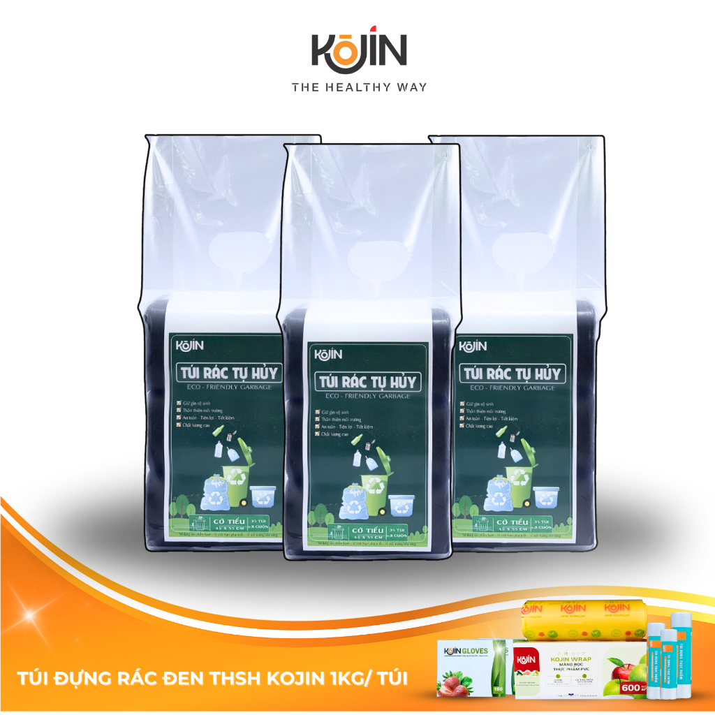 [CHÍNH HÃNG] Túi Rác Tự Phân Hủy - Bao Rác Đen 3 kích thước tiểu, trung ...