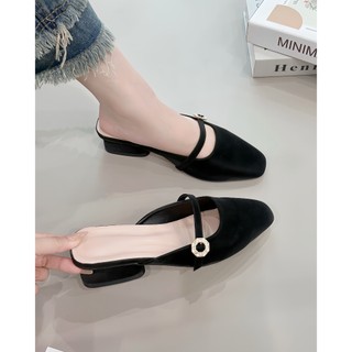 Dép Cao Gót Nữ Mũi Vuông gót vuông cao 3P khóa Lục Giác êm và mềm - Cao 3cm - size 35 tới 40 mã DepLucGiac3P