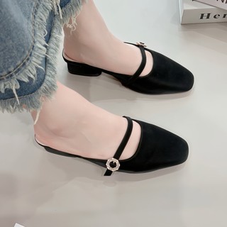 Dép Cao Gót Nữ Mũi Vuông gót vuông cao 3P khóa Lục Giác êm và mềm - Cao 3cm - size 35 tới 40 mã DepLucGiac3P