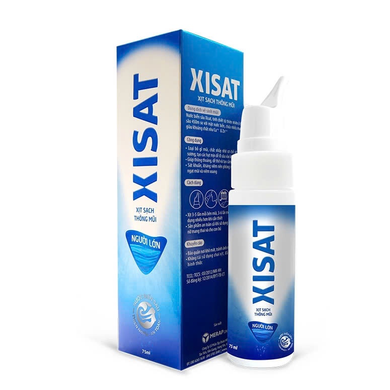 Dung dịch xịt mũi người lớn XISAT (xanh) giúp vệ sinh mũi, ngừa sổ mũi ...