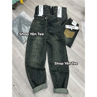 20210MA - Quần baggy trơn màu rêu đá Yến Tee , quần jeans nữ , quần che khuyết