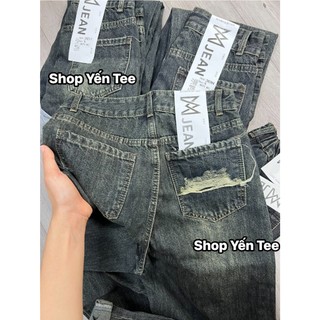 20210MA - Quần baggy trơn màu rêu đá Yến Tee , quần jeans nữ , quần che khuyết