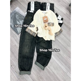 20210MA - Quần baggy trơn màu rêu đá Yến Tee , quần jeans nữ , quần che khuyết