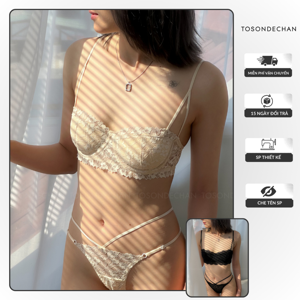 Bộ Đồ Lót Thiết Kế Ellie Cúp Ngang Xinh Xắn, Mút Mỏng Có Thể Tháo Rời (Hình Thật - Che Tên Sản Phẩm) | BigBuy360 - bigbuy360.vn