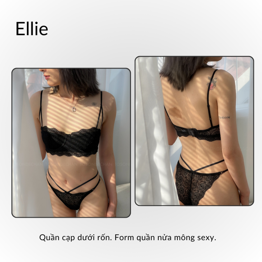 Bộ Đồ Lót Thiết Kế Ellie Cúp Ngang Xinh Xắn, Mút Mỏng Có Thể Tháo Rời (Hình Thật - Che Tên Sản Phẩm) | BigBuy360 - bigbuy360.vn