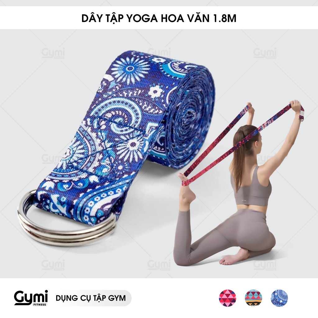Dây Tập Yoga Cotton Dài 1.8m In Họa Tiết Hoa Văn Thổ Cẩm - Hỗ Trợ Tập Yoga - DayYoga1m8-HoaVan