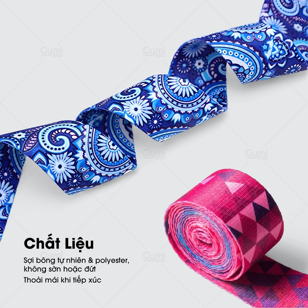 Dây Tập Yoga Cotton Dài 1.8m In Họa Tiết Hoa Văn Thổ Cẩm - Hỗ Trợ Tập Yoga - DayYoga1m8-HoaVan