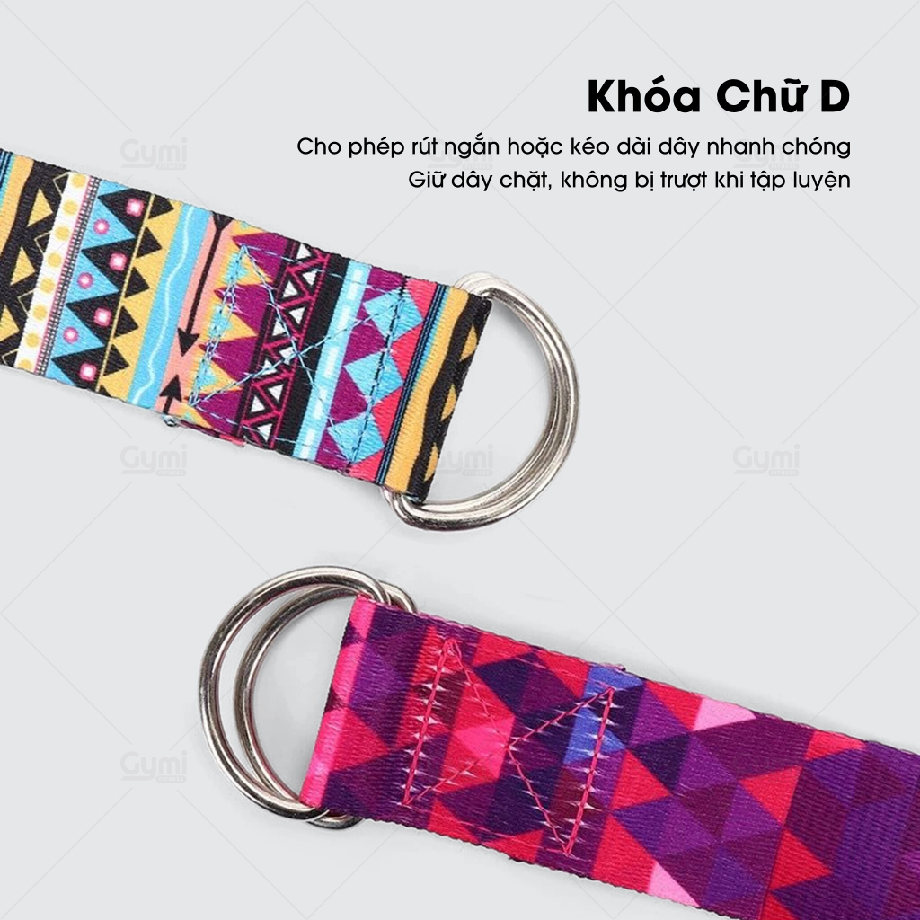 Dây Tập Yoga Cotton Dài 1.8m In Họa Tiết Hoa Văn Thổ Cẩm - Hỗ Trợ Tập Yoga - DayYoga1m8-HoaVan