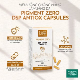 Viên uống chống nắng, làm sáng da Martiderm pigment zero dsp antiox capsules (60 viên)