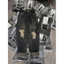 Quần baggy jean mài rách gối