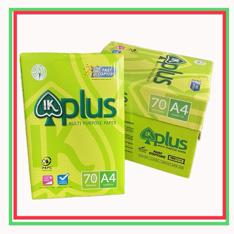 GIẤY IN A4 IK PLUS ĐL70, 1GRAM 500 TỜ -VPP QUỐC HUY