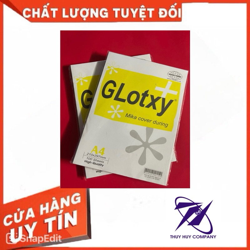 BÌA A4 BÓNG KÍNH, BÌA A4 MEKA,TRUNG, 1 TẬP 100 TỜ - VPP QUỐC HUY.