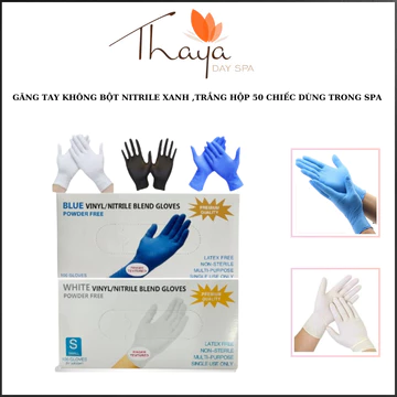 Găng tay y tế xanh, trắng bao tay y tế trắng | không bột hộp 100 chiếc dùng cho y tế spa thẩm mỹ viên.