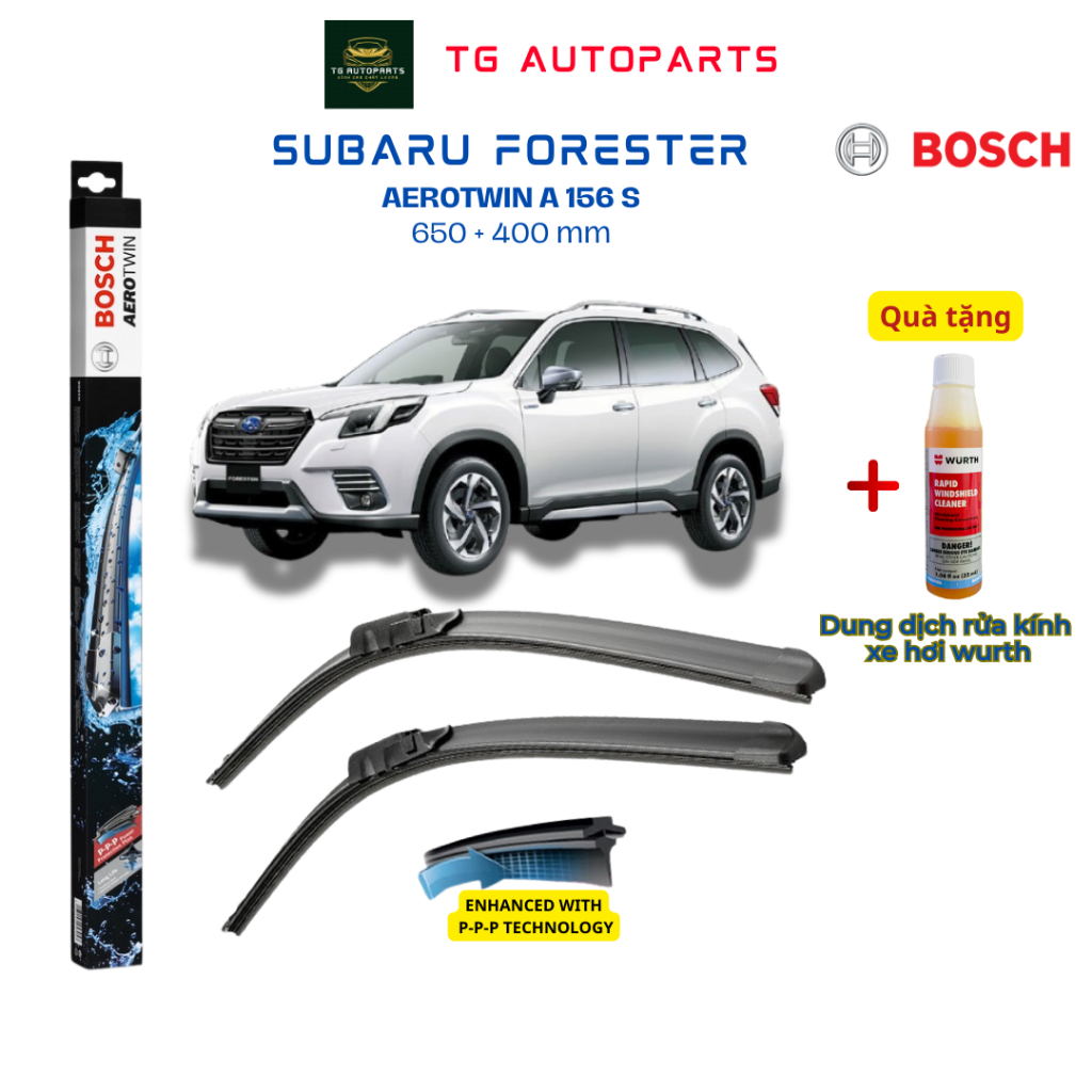 Bộ gạt mưa xe Subaru Forester - BOSCH A156S AEROTWIN EURO SET 26”- 16 ...