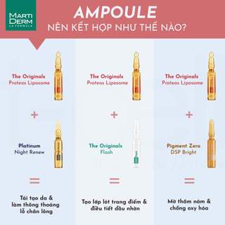 Martiderm the originals flash ampoule dưỡng ẩm, làm sáng da & giảm mệt mỏi tức thì (hộp 5 ống)