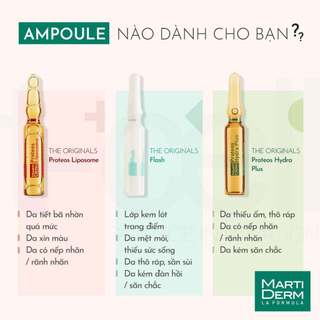 Martiderm the originals flash ampoule dưỡng ẩm, làm sáng da & giảm mệt mỏi tức thì (hộp 5 ống)