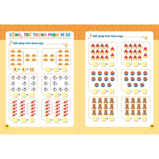 Sách-Rèn Kĩ Nặng Cộng Trừ Trong Phạm Vi 20 Giúp Con 4-6 Tuổi Tính Toán Nhanh