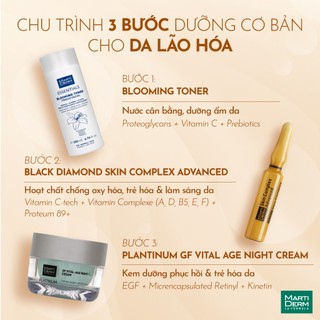 martiderm black diamond skin complex ampoule chống oxy hoá, trẻ hóa & làm sáng da 15% vitamin C