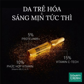 Martiderm black diamond skin complex ampoule chống oxy hoá, trẻ hóa & làm sáng da 15% vitamin C