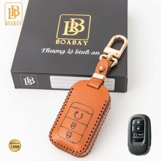 Bao Da Chìa Khóa ô tô HONDA Civic Bản E 22, HRV 22 (3 nút) Da Thật, Giá tận Xưởng, Bảo hành 2 năm, màu thật như ảnh