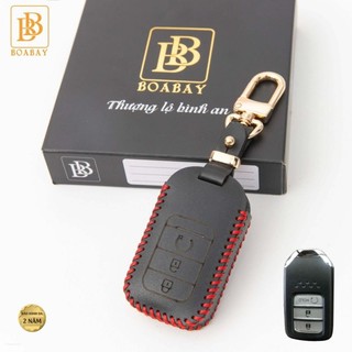 Bao Da Chìa Khóa ô tô HONDA Civic Bản E 22, HRV 22 (3 nút) Da Thật, Giá tận Xưởng, Bảo hành 2 năm, màu thật như ảnh