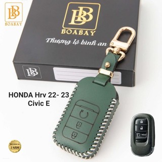 Bao Da Chìa Khóa ô tô HONDA Civic Bản E 22, HRV 22 (3 nút) Da Thật, Giá tận Xưởng, Bảo hành 2 năm, màu thật như ảnh