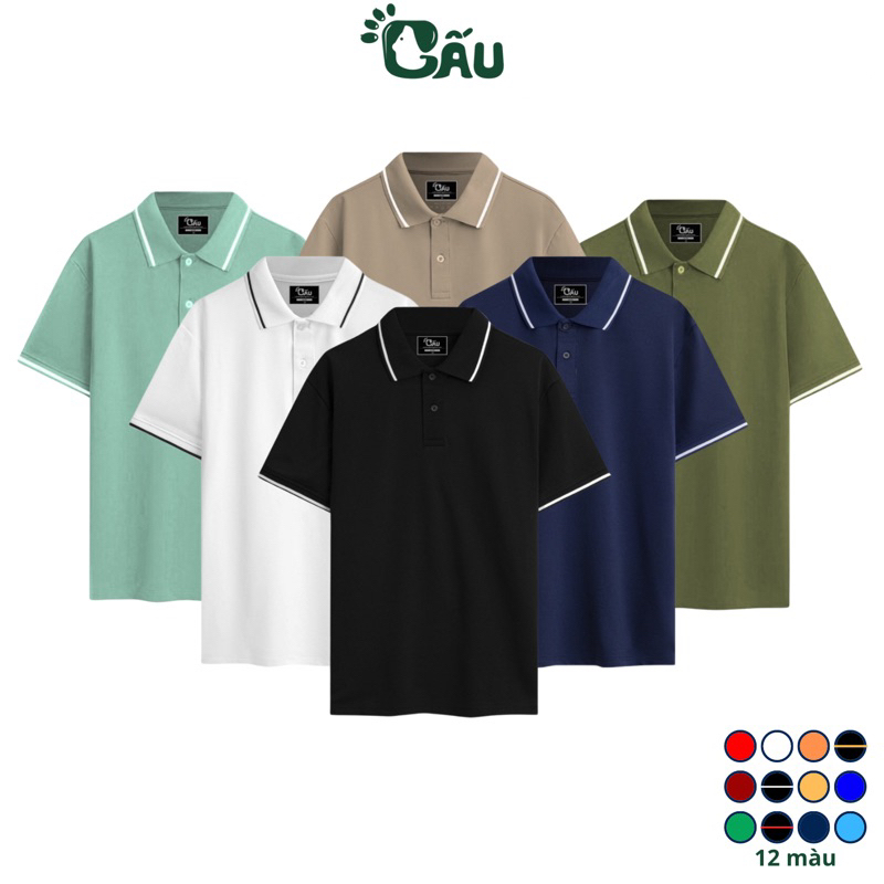 Ảnh Áo thun Polo GẤU 194 vải cá sấu mè thoáng mát, co dãn 4 chiều, sang trọng lịch lãm, form gerular fit - PL 1 Sọc 1