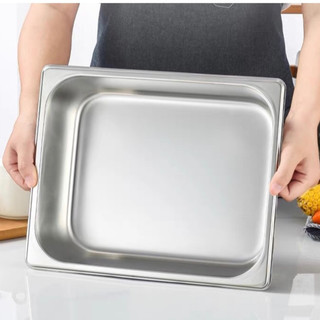 Khay inox đựng thức ăn có nắp Chubby chef - Khay buffet đựng topping, thực phẩm (sâu 6.5-15cm)