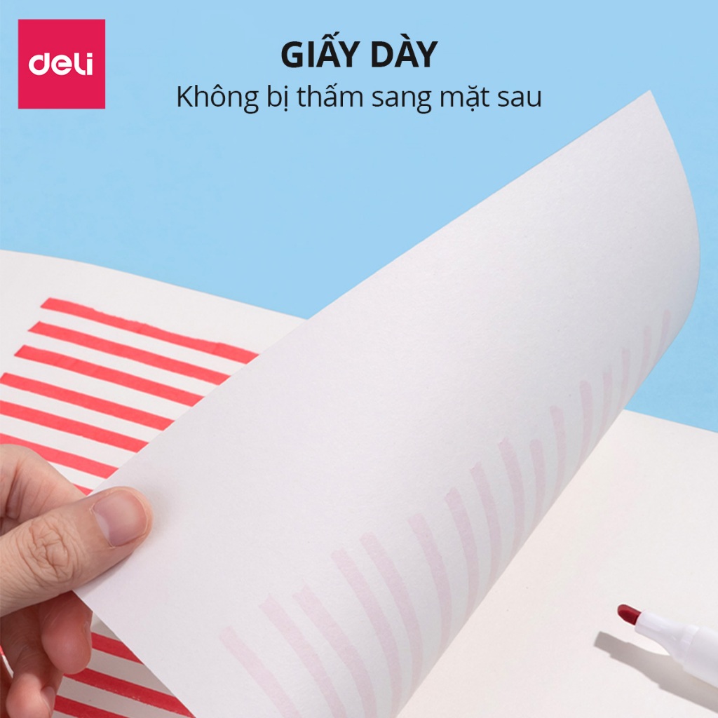 Vở Vẽ Học Sinh Tập Tô Màu Cho Bé B5 A4 Deli - Sổ Tô Màu Sổ Vẽ học sinh Giấy Dày Mịn Hạn Chế Lem Màu Chất Liệu An Toàn