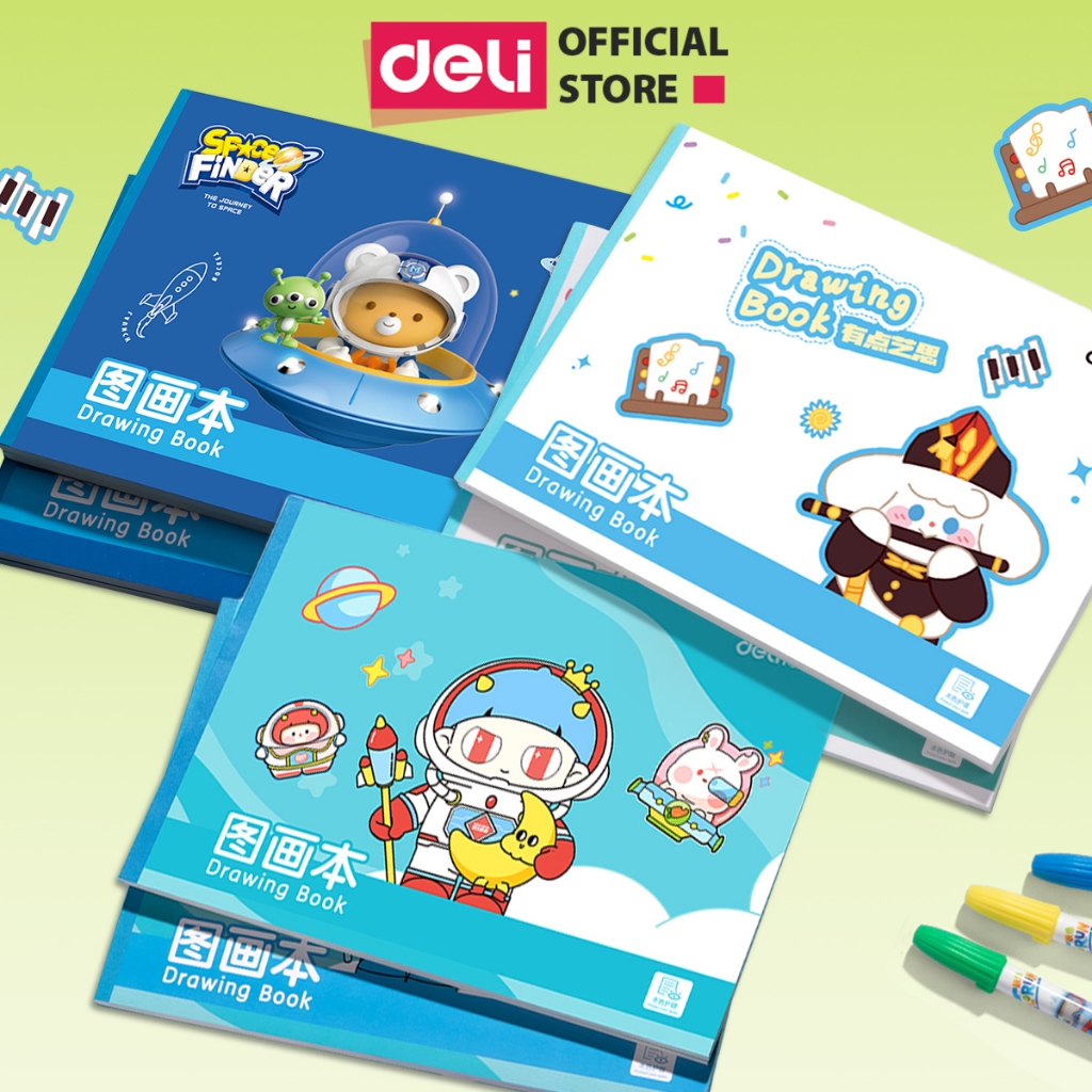 Và Vẽ Học Sinh Tập Tô Màu Cho Bé A4 Deli - Sổ Tô Màu 60/100 Trang Sổ Vẽ Học Sinh Giấy Dày Mịn Chất Liu An To n