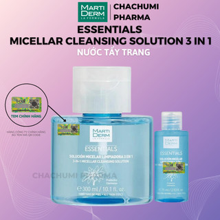 Nước tẩy trang Martiderm essentials micellar cleansing solution 3 in 1 (75m và 300ml)