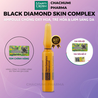 Martiderm black diamond skin complex ampoule chống oxy hoá, trẻ hóa & làm sáng da 15% vitamin C
