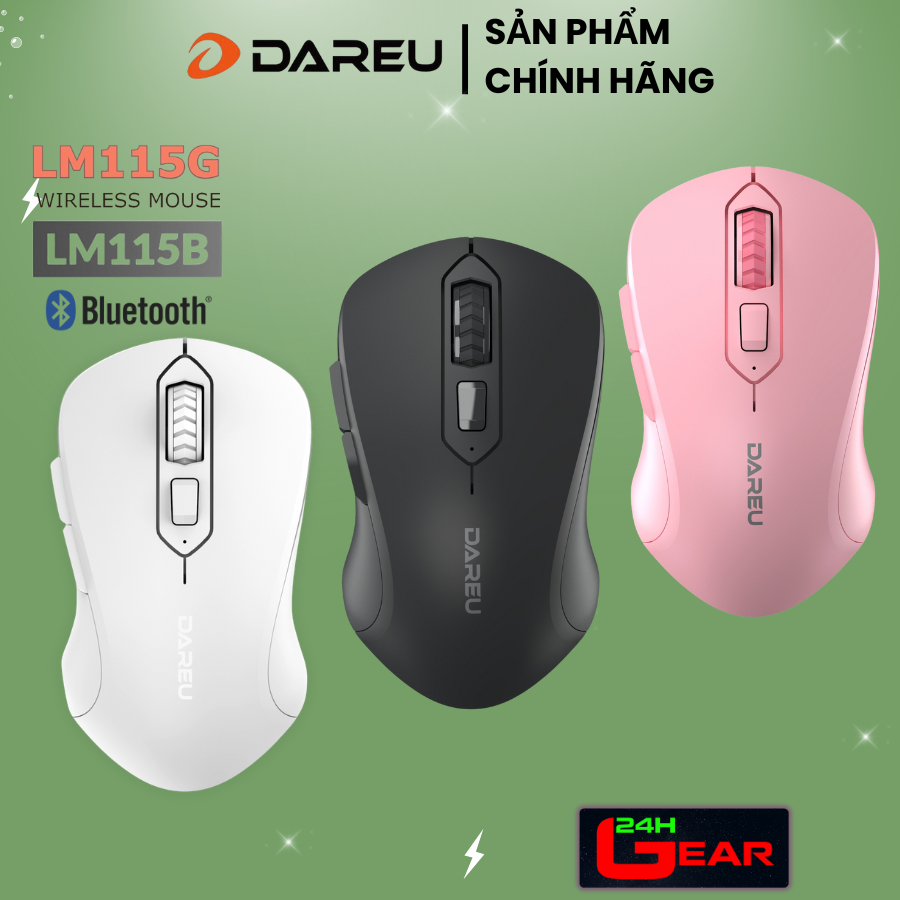 Chuột máy tính không dây Dareu LM115G / LM115B Bluetooth – Bảo hành 24 tháng