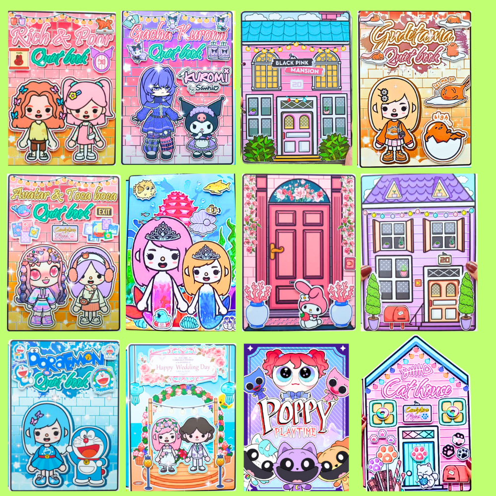 Toca Life World Bộ Sách Giấy Toca Boca DIY Yên Tĩnh Cho Nhà Búp Bê búp bê giấy ngôi nhà búp bê nhà búp bê giấy tocaboca2