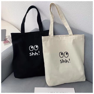 Túi Tote, Túi Vải Canvas Hàn Quốc Phong Cách Lười Biếng Ngộ Nghĩnh
