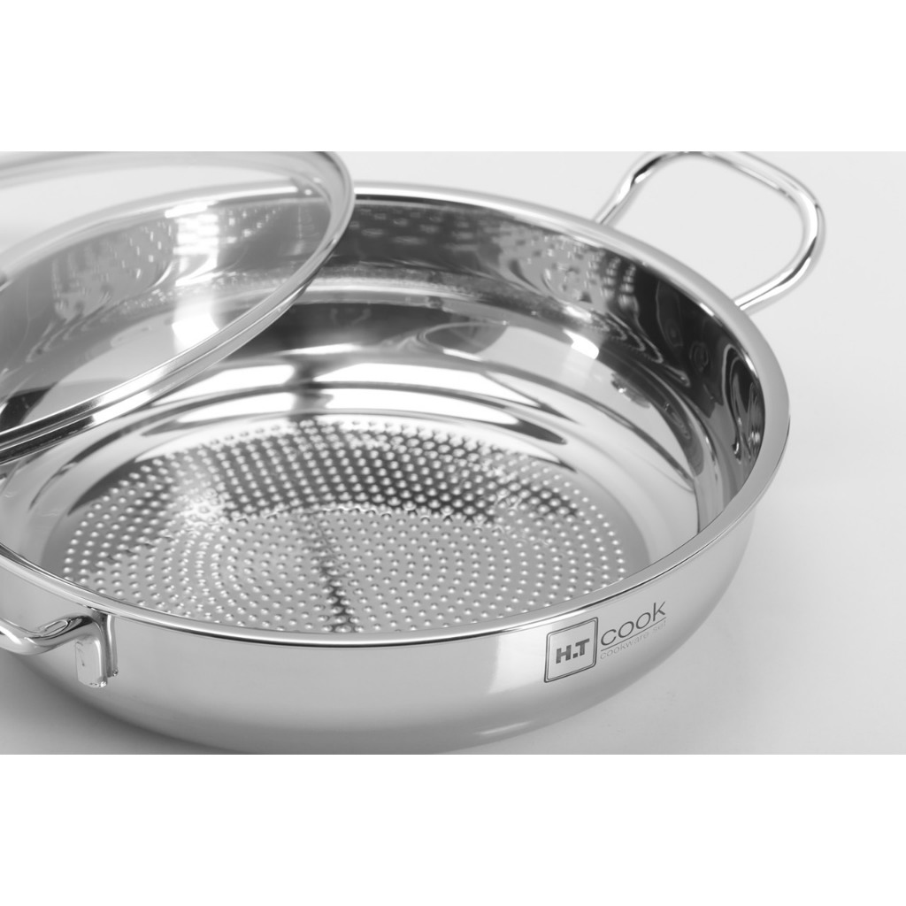 Ảnh Nồi lẩu inox 1 đáy cao cấp Fivestar H.T Cook nắp kính 22cm - 30 cm dùng được bếp từ , gas , hồng ngoại 2