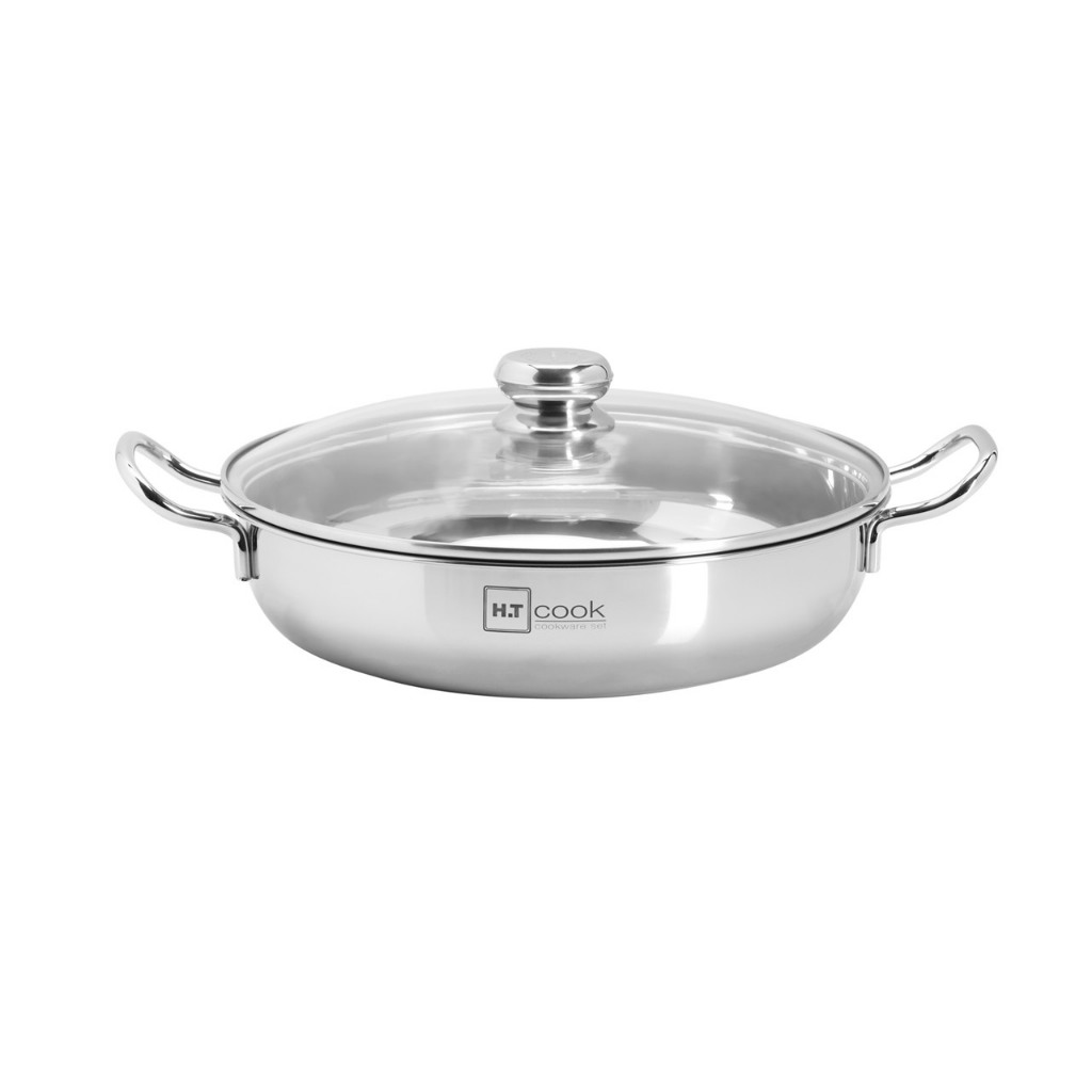 Ảnh Nồi lẩu inox 1 đáy cao cấp Fivestar H.T Cook nắp kính 22cm - 30 cm dùng được bếp từ , gas , hồng ngoại 3