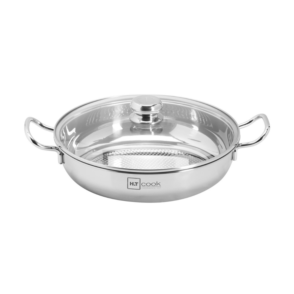 Ảnh Nồi lẩu inox 1 đáy cao cấp Fivestar H.T Cook nắp kính 22cm - 30 cm dùng được bếp từ , gas , hồng ngoại 1