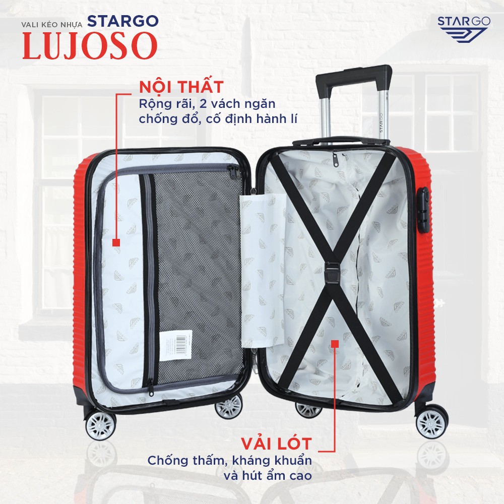 Ảnh Vali Kéo Nhựa Du Lịch STARGO LUJOSO Z22 - Size S (20inch)/ Xách Tay (Cabin) - Khóa Số - Nhựa ABS 4