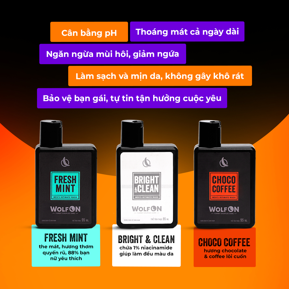 Ảnh Dung Dịch Vệ Sinh Nam Giới Wolf ON Hương Thơm Nam Tính Khử Mùi Sạch Khuẩn 95ml 2