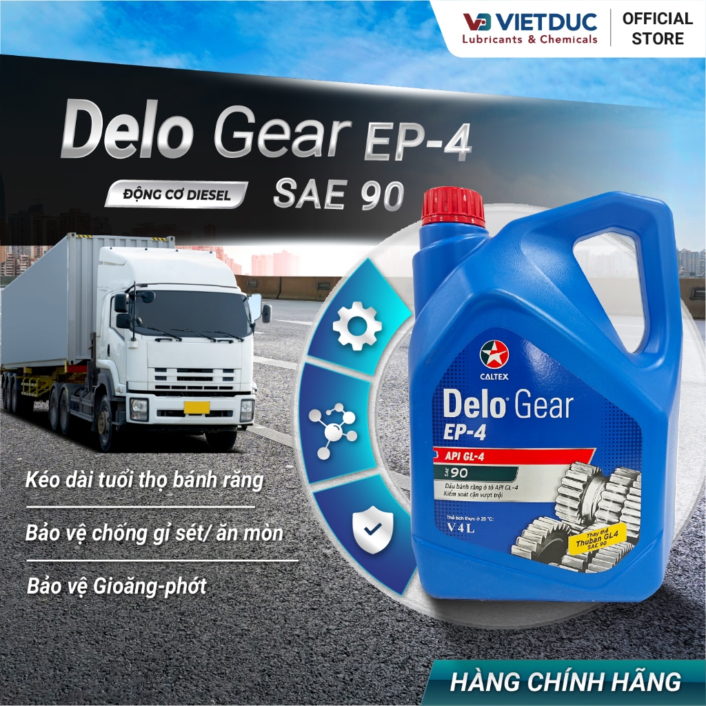 Dầu cầu, dầu hộp số - Caltex Delo Gear EP-4 SAE 90 / 140 (Can 4L ...