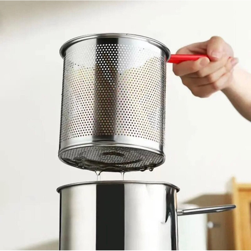 Nồi chiên ngập dầu inox 304 dung tích 1200ml có lưới lọc tiết kiệm dầu dùng được cho bếp từ