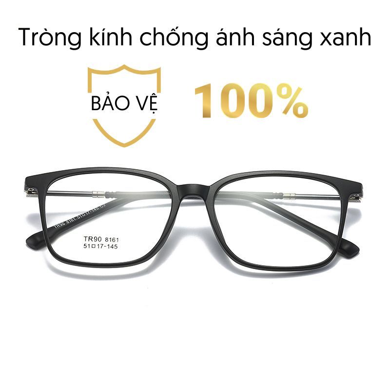 Gọng kính cận nữ nam vuông nhẹ nhàng thời trang công sở năng động thay được tròng cận 8161