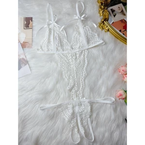 SX874-BK077 [Có BIGSIZE 60kg] Đầm Ngủ Váy Ngủ Ren Xuyên Thấu Hở Ngực Sexy Quyến Rũ Gợi Cảm